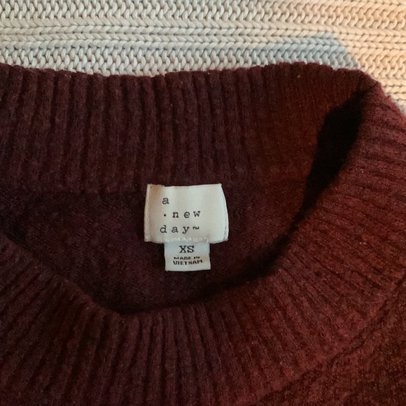 A New Day Cozy Burgundy sweater XS - Picture 2 of 4